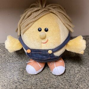 Charley Barley Vintage 80's Chubby Yellow Somersaults Pals Plush Doll Avon 7.5"